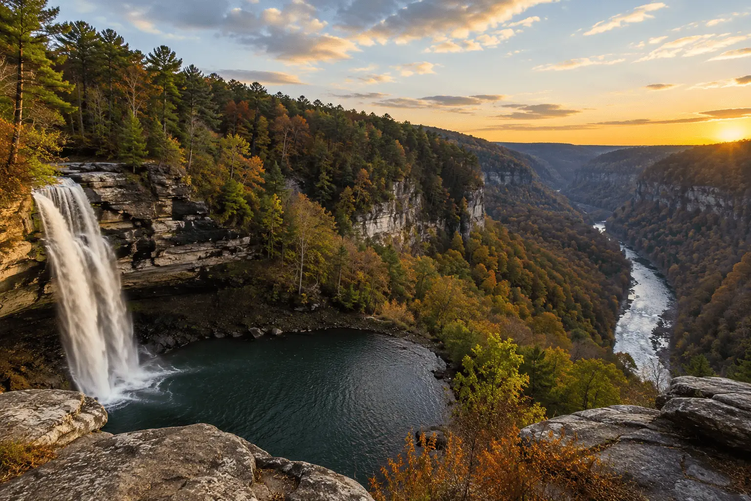 Explore Fort Payne Alabama for DeSoto Falls, Little River Canyon, hiking, camping, scenic mountain views, and music history.