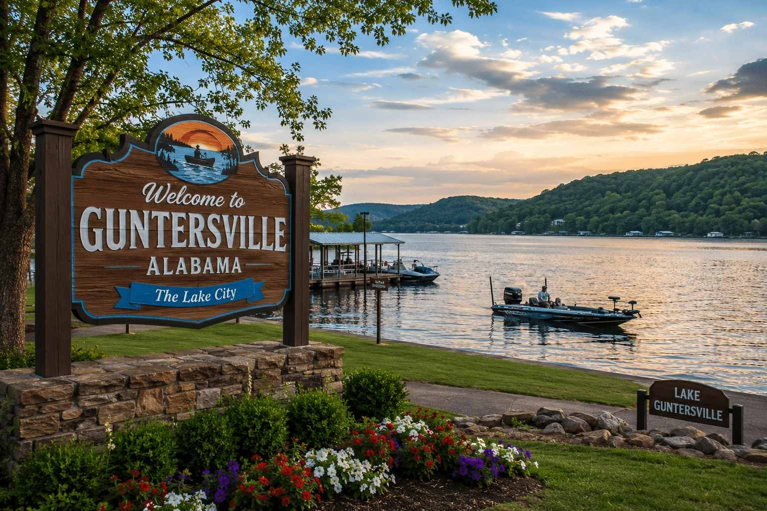 Explore Guntersville Alabama for bass fishing, eagle watching, boating, lakeside camping, cabins, and outdoor family fun.